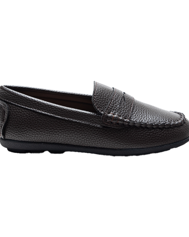 kidsatelier-moustache-Mocha-Faux-Leather-Penny-Loafers
