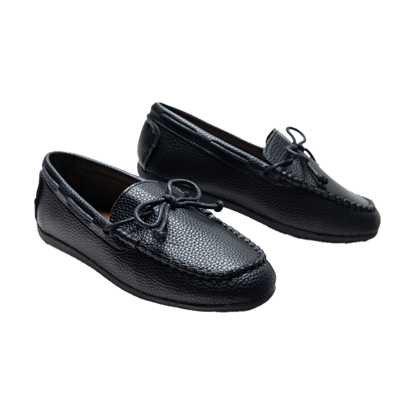 kidsatelier-moustache-Black-Faux-Leather-Laced-Loafers