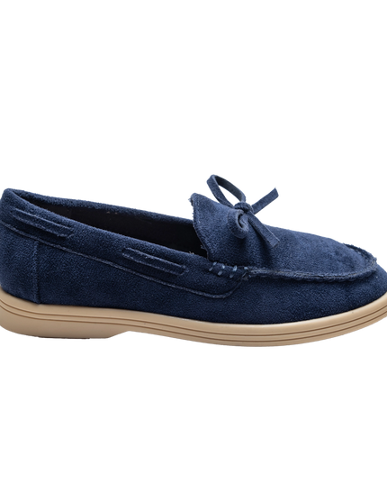 kidsatelier-moustache-Navy-Suede-Formal-Laced-loafers