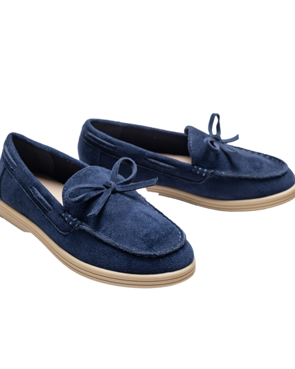 kidsatelier-moustache-Navy-Suede-Formal-Laced-loafers