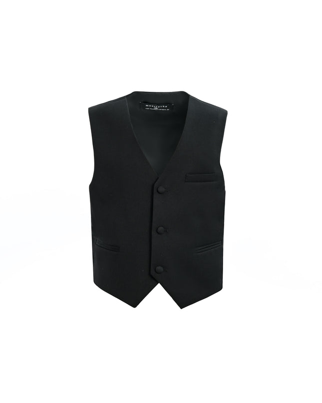 kids atelier moustache Black Vest Bow Tie Set