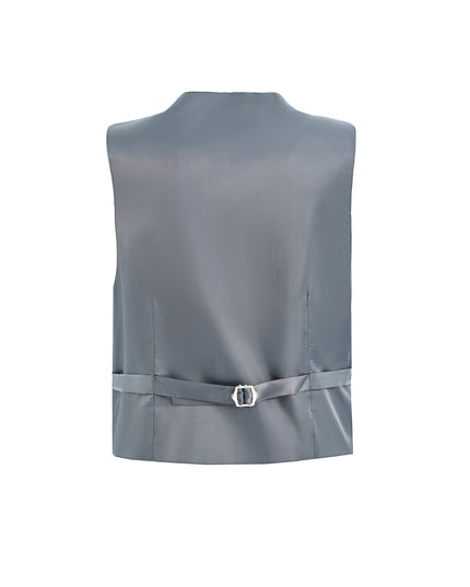 kids atelier moustache Gray Vest Bow Tie Set