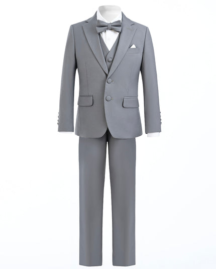 kidsatelier-moustache-Light-Gray-Peak-Lapel-Tuxedo-Set