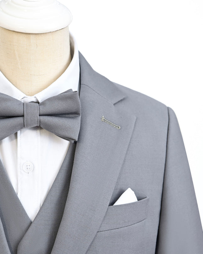 kidsatelier-moustache-Light-Gray-Peak-Lapel-Tuxedo-Set