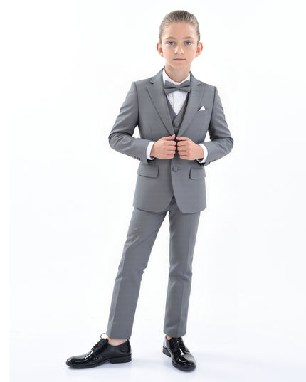 kidsatelier-moustache-Light-Gray-Peak-Lapel-Tuxedo-Set