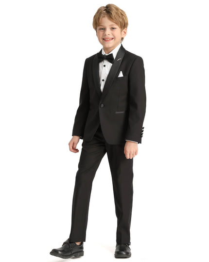 kidsatelier-moustache-Black-Moustache-Shawl-Lapel-Tuxedo-Set