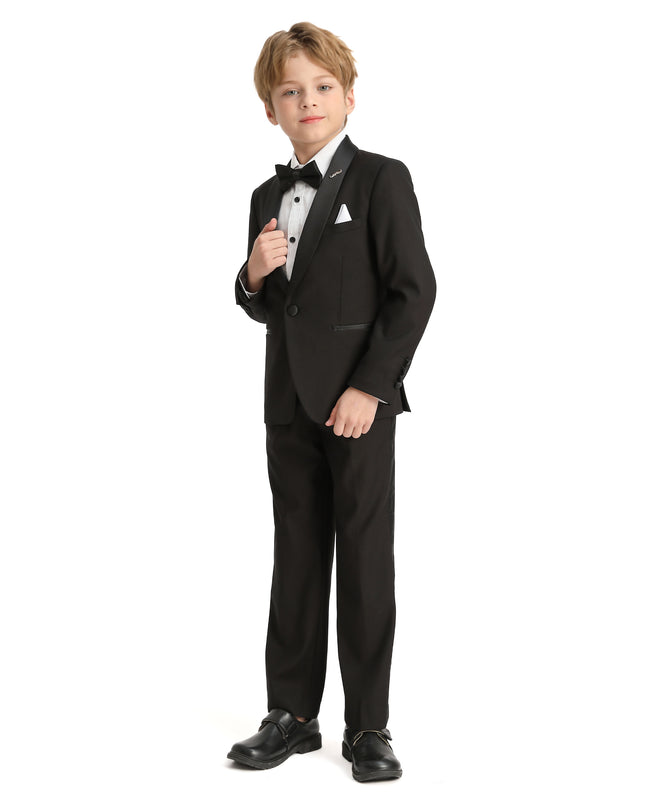 kidsatelier-moustache-Black-Moustache-Shawl-Lapel-Tuxedo-Set