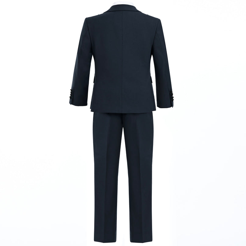 Navy Peak Lapel Trim Wool Suit