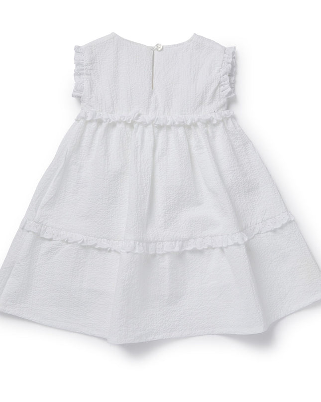 Kids Atelier-Off White-White Ruffled Dress