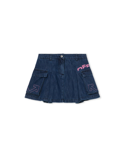 Type Logo Denim Skirt