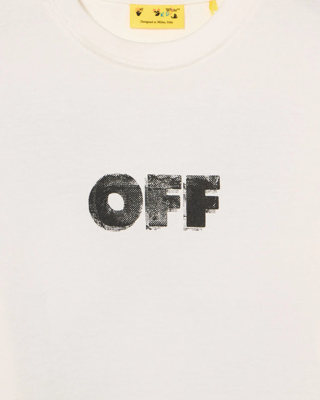 kids atelier off-white White Arrow Sponge T-Shirt