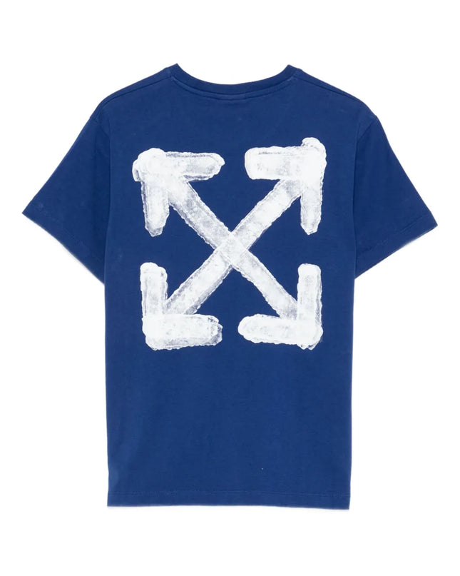 kids atelier off-white Blue Arrow Sponge T-Shirt