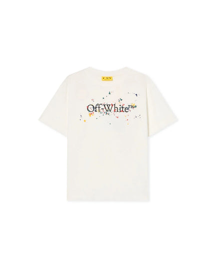 kids atelier off-white White Big Bookish Splat Logo T-Shirt