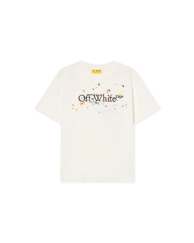 kids atelier off-white White Big Bookish Splat Logo T-Shirt