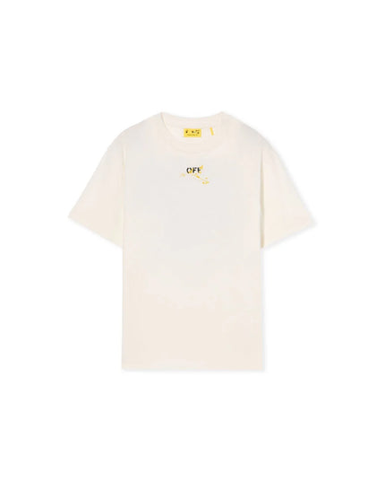kids atelier off-white White Diagonal Splat Logo T-Shirt