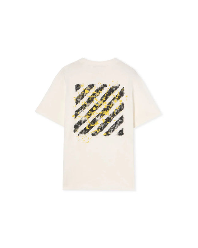 kids atelier off-white White Diagonal Splat Logo T-Shirt