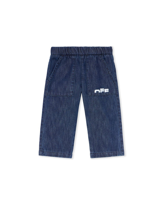 kids atelier off white Indigo Type Logo Denim Logo Pants