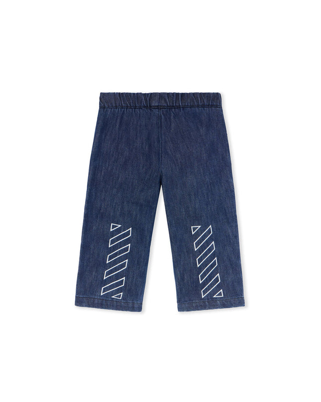 kids atelier off white Indigo Type Logo Denim Logo Pants