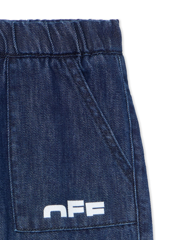kids atelier off white Indigo Type Logo Denim Logo Pants