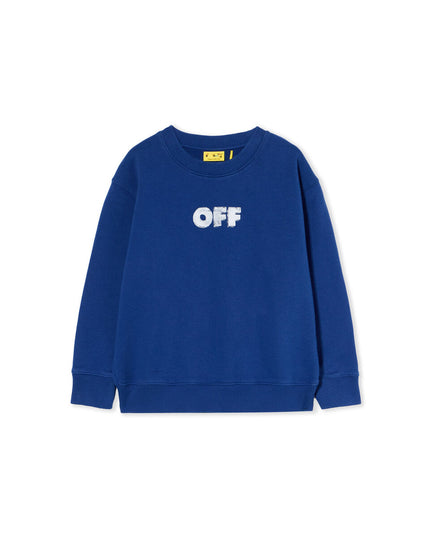 kids atelier off-white Blue Arrow Sponge Crewneck Logo Sweatshirt