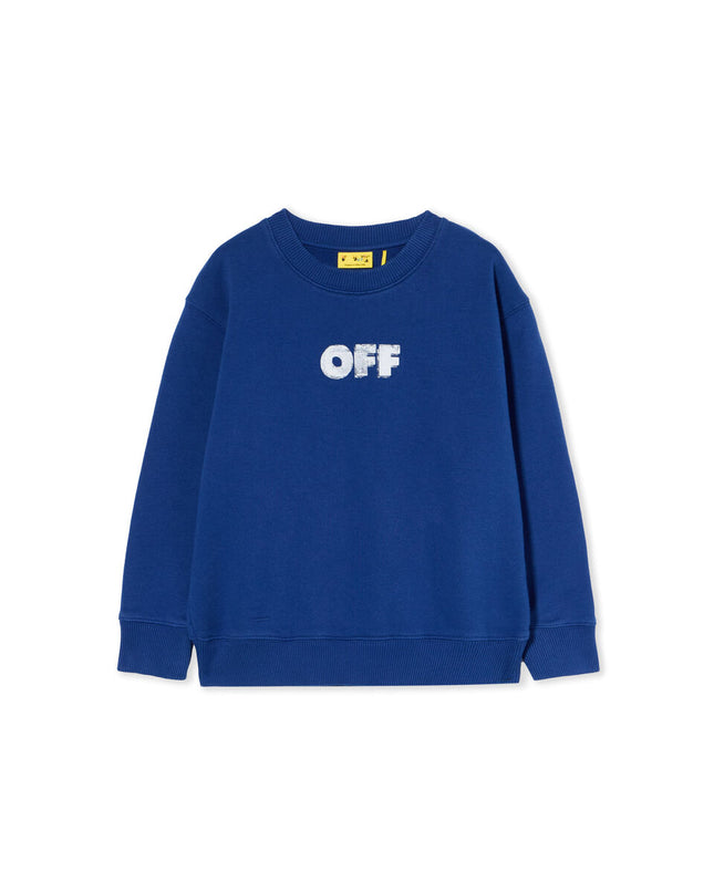 kids atelier off-white Blue Arrow Sponge Crewneck Logo Sweatshirt