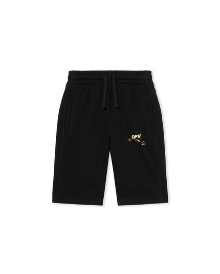 kids atelier off-white Black Diag Splat Sweatshorts