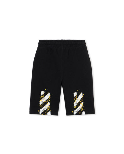 kids atelier off-white Black Diag Splat Sweatshorts