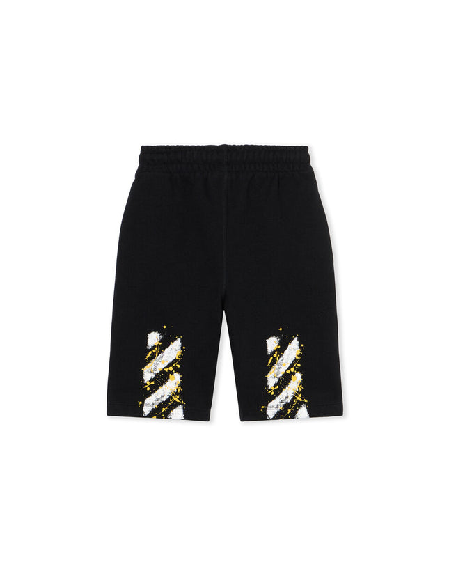 kids atelier off-white Black Diag Splat Sweatshorts