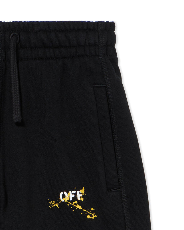 kids atelier off-white Black Diag Splat Sweatshorts