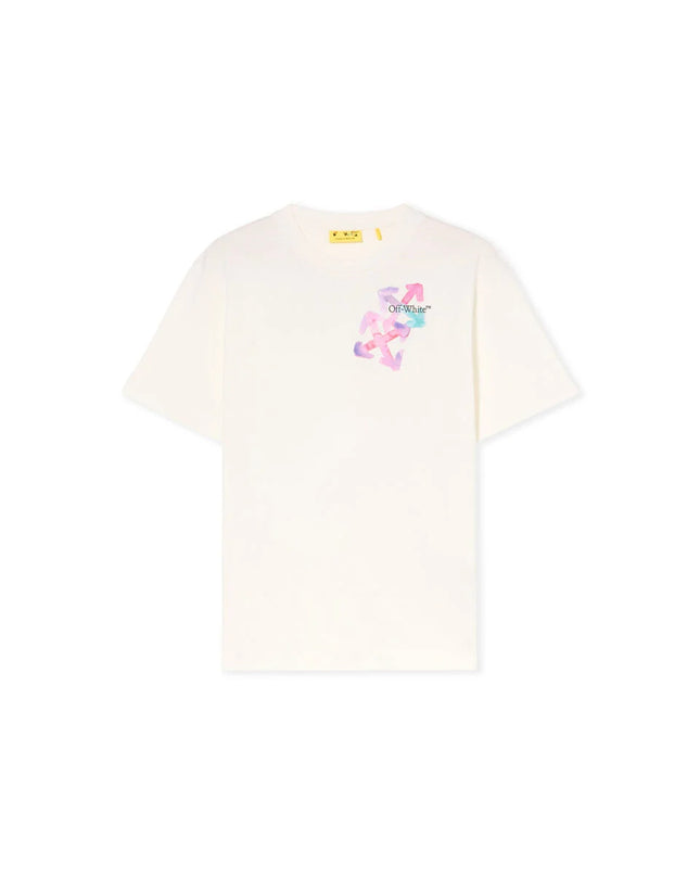 kids atelier off-white White Arrow Watercolor Logo T-Shirt