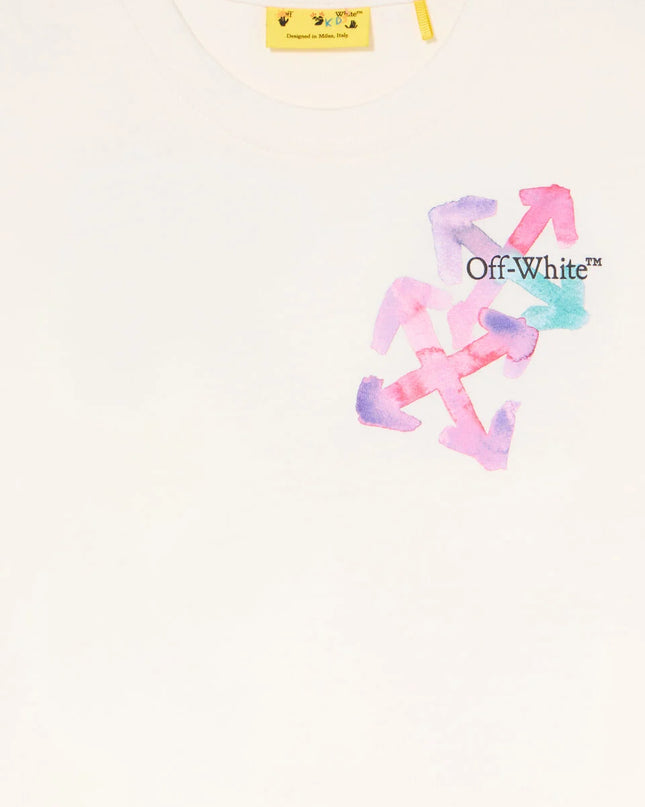 kids atelier off-white White Arrow Watercolor Logo T-Shirt