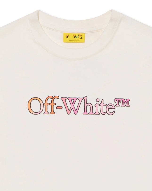 kids atelier off-white White Diagonal Watercolor Logo T-Shirt