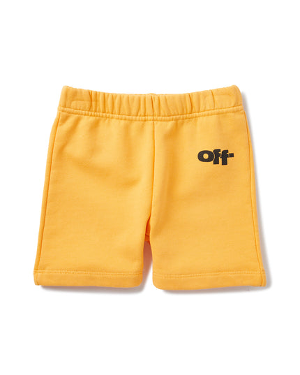 Kids Atelier-Off White-Yellow Logo-Print Shorts