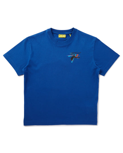 Kids Atelier-Off White-Blue Paint Arrow T-Shirt