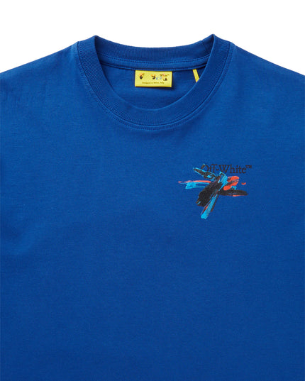 Kids Atelier-Off White-Blue Paint Arrow T-Shirt