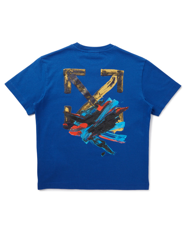 Kids Atelier-Off White-Blue Paint Arrow T-Shirt