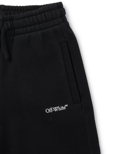 Kids Atelier-Off White-Black Diagonal Bookish Sweat Shorts