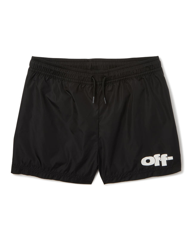 Kids Atelier-Off White-Black Off Split Swim Shorts