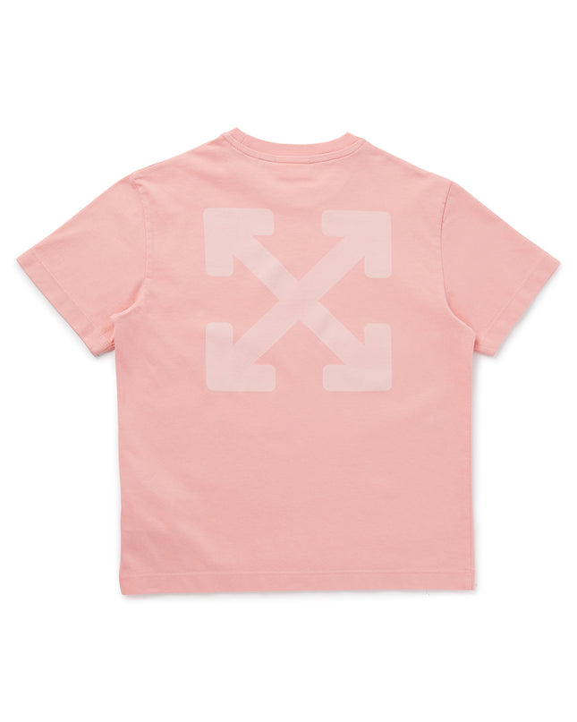 Kids Atelier-Off White-Pink Logo-Print T-shirt