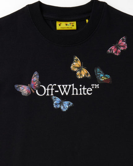 Kids Atelier-Off White-Black Butterfly Bookish T-Shirt
