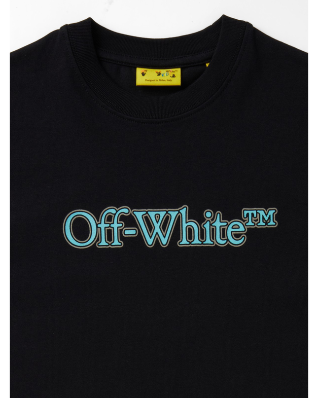 Kids Atelier-Off White-Black Big Bookish T-Shirt
