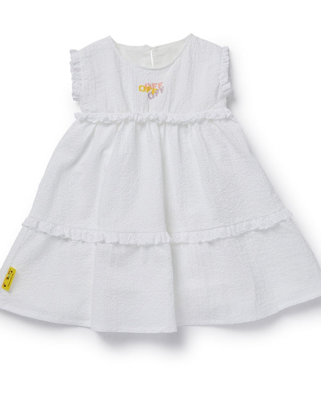 Kids Atelier-Off White-White Ruffled Dress