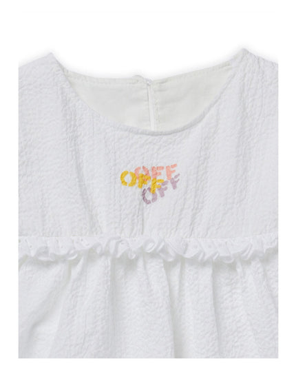 Kids Atelier-Off White-White Ruffled Dress