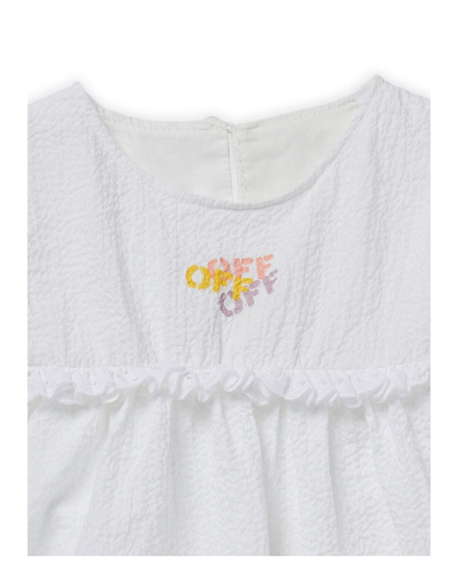 Kids Atelier-Off White-White Ruffled Dress