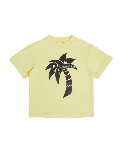 Kids Atelier-Palm Angels-Yellow Surf Palm-Print T-shirt