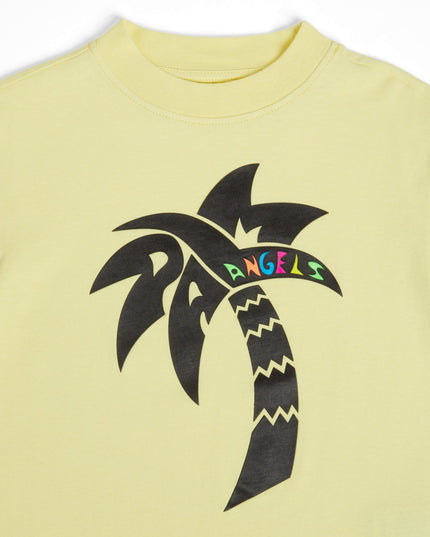 Kids Atelier-Palm Angels-Yellow Surf Palm-Print T-shirt