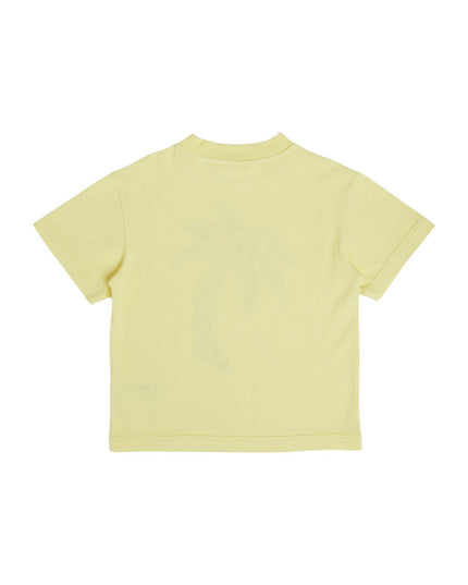 Kids Atelier-Palm Angels-Yellow Surf Palm-Print T-shirt