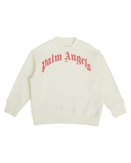 Kids Atelier-Palm angels-Ivory Logo-Print Sweatshirt