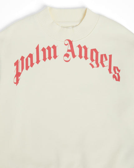 Kids Atelier-Palm angels-Ivory Logo-Print Sweatshirt