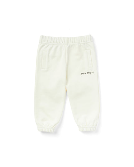 kidsatelier-Palm angels-Ivory Logo Print Track Pants